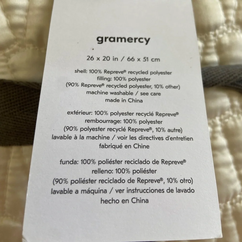 (1) West Elm pillow sham